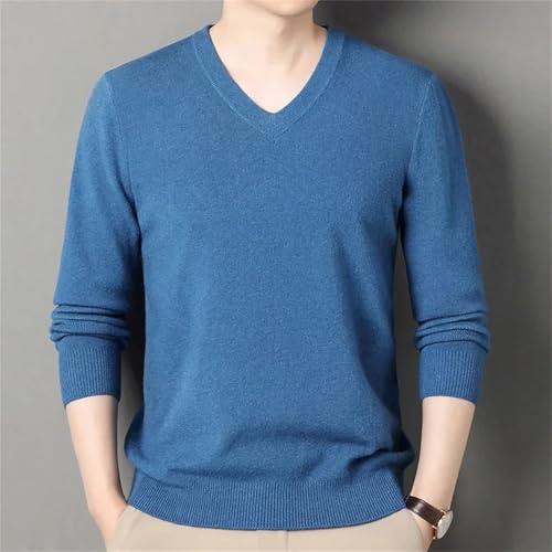 Mens Wool Sweater Knit Pullover Long Sleeves V Neck Slim Fit Lightweight Soft Jumper Top4