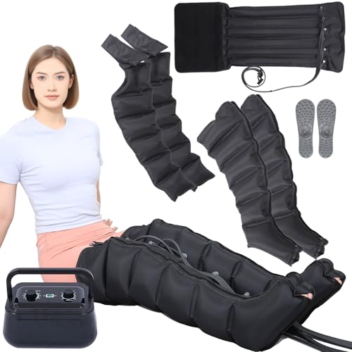 Botas Presoterapia Piernas Y Abdomen, 6 Camaras Maquina Presoterapia Para Casa Abdomen Y Piernas Profesional, Masajeador De Pies, Mejorar Circulación Sanguínea Y Aliviar El Dolor(2leg+2arm+1lumbar)
