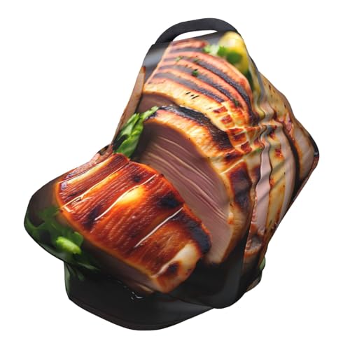 XZDHYZ Golden Roast Versatile full-print Stroller Chair Cover/Nursing Cover, specially designed for your baby, Black