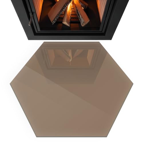 Placa para chimenea de vidrio templado para proteger el parqué de chispas 4