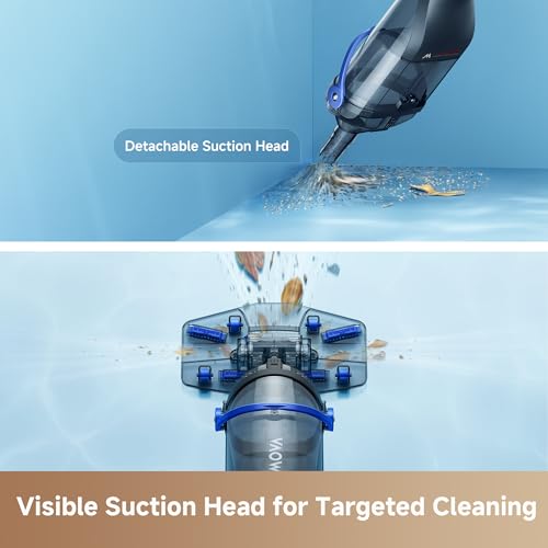 Image of MOVA Handler V10 Cordless Pool Vacuum, 18.5 GPM Suction, Transparent Suction Head & 5.9ft Telescopic Pole and Skimmer Net, 60min Runtime, Handheld Rechargeable Pool Cleaner for All Pool Types, IPX8