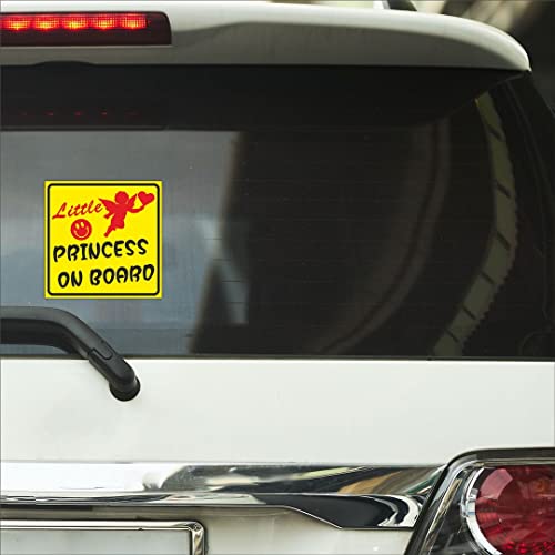 Image of CVANU Little Princess on Board Kid's Safety Sticker for Car Pack of 2, Size(5.5inch X 5.5inch) cv4