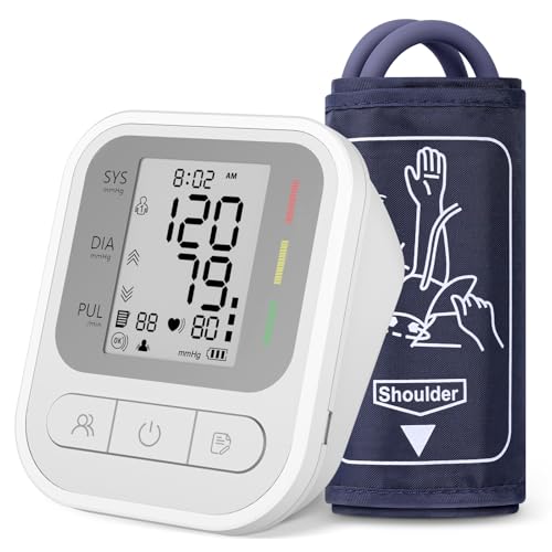 OLEKE Tensiometre Bras Professionnel Tensiomètre Portable Tensiometre Automatique avec Détection d'Arythmies Grand Écran LCD Mémoire 2 × 99 Mesures et...