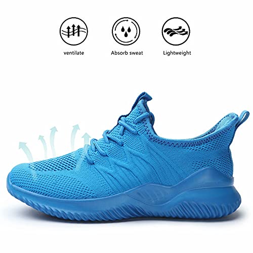 Image of Women's Kids Running Shoes Tennis Walking Sneakers Work Casual Comfor Lightweight Breathable Gril Boy Shoes Blue 9.5