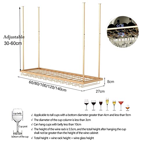 Casier à vin au Plafond avec Support pour Tasses de vin à l'envers en Métal - 3