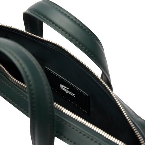 Lacoste Women's Small Nilly Petit Piqué Boston Bag, Flour/Dark Green, One Size4