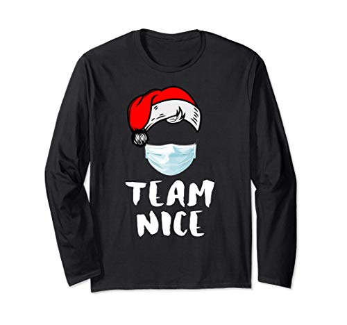 Team Nice Christmas Funny Couple Matching Pajama Maglia a Manica