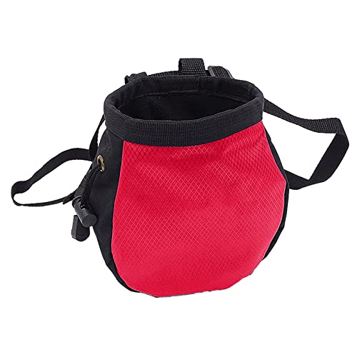 Rock Climbing Chalk Bag with Belt and Zipper Pocket for Fitness Gym Weight Lifting Hunting Bouldering Drawstring Magnesia Sack