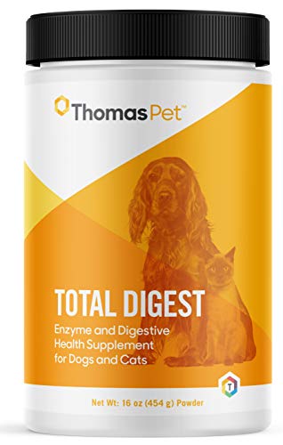 Thomas Pet Total Digest - Digestive Enzymes for Dogs & Cats - Plus Probiotics - Supports Normal Digestion, Diet Changes, & Sensitive Stomachs - 16 oz (454 g) Powder