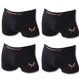 Lavazio 4er Pack Herren Boxershorts Microfaser Remixx 105 farbig, Farbe:schwarz mit orange Motiv und Schrift;Größe:L