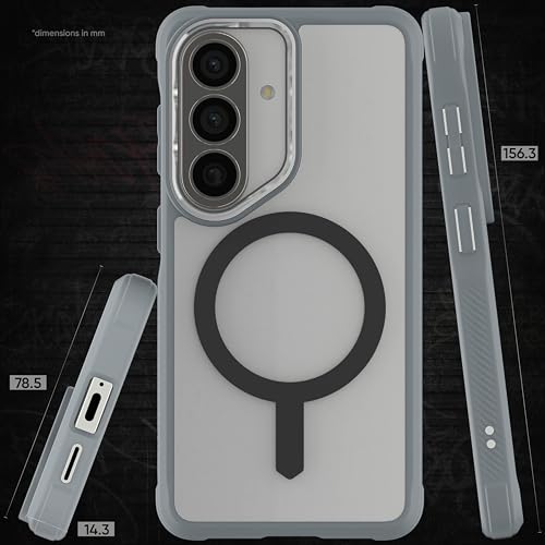 Image of Ghostek Covert Clear Galaxy S26 Case MagSafe Compatible with Magnetic Ring, Slim Thin Shockproof Phone Cover Designed for 2026 Samsung S26 (6.3 inch) (Cool Gray)