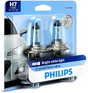 Philips H7 CrystalVision Ultra Upgraded Bright White Headlight Bulb, 2 Pack