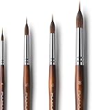 Pennelli Liner Acquerello Professionali - Set di 4 Pennelli da Artista con Serbatoio per Colore e Punta Migliore per Pittura ad Acquarello, Colori acrilici liquidi | Liner Watercolour Brushes