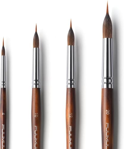 Aquarellpinsel Linierer Professionell - 4 Stück Künstlerpinsel mit...