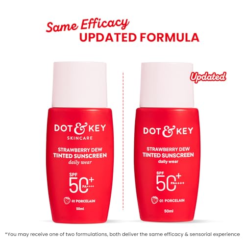 Dot & Key Strawberry Dew Tinted Sunscreen In-Vivo Tested SPF 50+ PA++++ With New-Age UV Filters, Brightens & Protects Skin, Ultra-light, Blends Easily, With Niacinamide, Natural Finish, Non-Sticky| 50ml 3