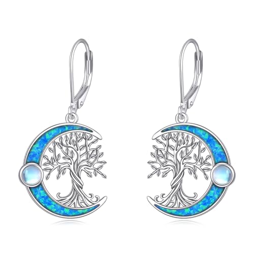 Boucles d'oreilles arbre de vie en argent : finis les bijoux ternes avec l'opale lumineuse