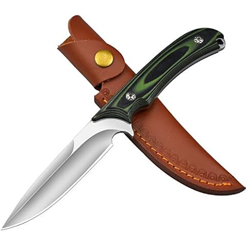 AUBEY Survival Messer Überlebensmesser Jagdmesser Outdoor Knife Camping Bushcraft Messer Cover