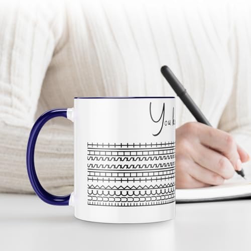 Taza de café de cerámica 11 oz azul royal miniatura 6