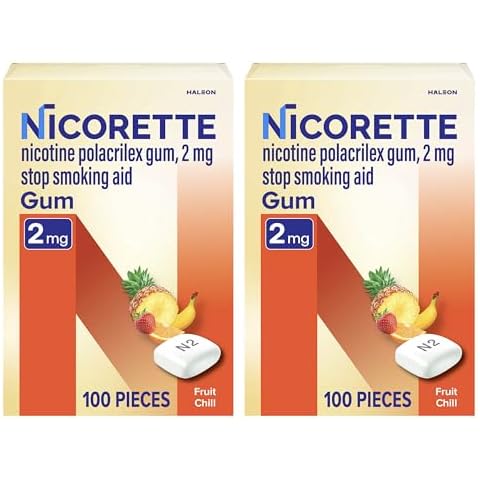 Nicorette Nicotine Gum Stop Smoking Aid, 2 mg, Fruit Chill Flavor - 200 Count Cover