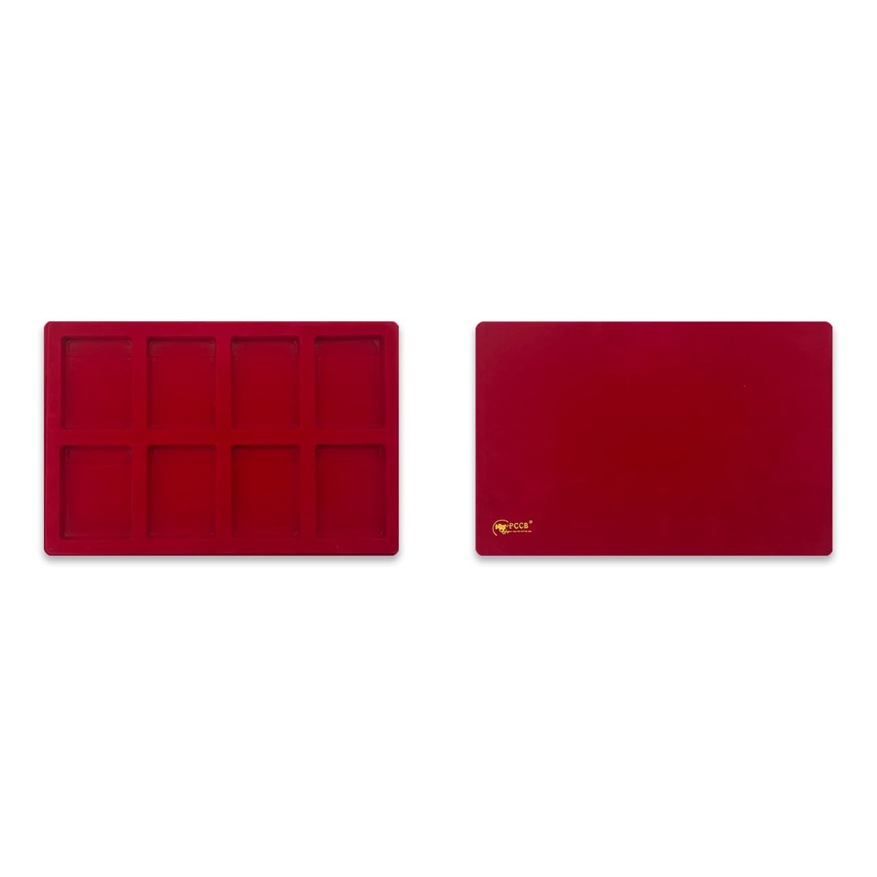 PCCB MINGT 8 Grids Red PET Plant Velvet Coin Display Tray Coin Slab Holder Storage Case for NGC CNGC NPGS PCGS