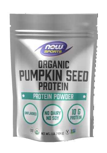 NOW Sports Nutrition, Organic Pumpkin Seed Protein Powder with 10g of Protein, Certified Non-GMO, Unflavored, 1-Pound NOW Sports Nutrition, Organic Pumpkin Seed Protein Powder with 10g of Protein, Certified Non-GMO, Unflavored, 1-Pound