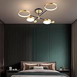 Homary Nordic Semi Flush Ceiling Light - Gold/Black LED Ring Fixture with White Glass Shade, Multi-Directional Lighting for Kitchen, Bedroom & Hallway
