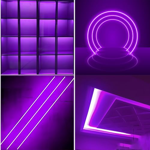 Image of 5V 8mm Width USB COB LED Strip Lights,Purple,320LEDs /M,8W /M,CRI90,6.56FT /2M,Electroplated Double-Sided Panel Light Strip,Waterproof IP20,Flexible Strip for Indoor Decoration