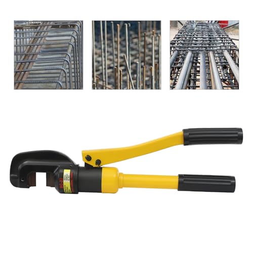 Przenośne hydrauliczne narzędzie do cięcia prętów zbrojeniowych – 13 ton ręczny nóż do żelaza w kształcie litery C, cięcia 4–22 mm, idealne do budowy i energii elektrycznej, w zestawie pudełko do