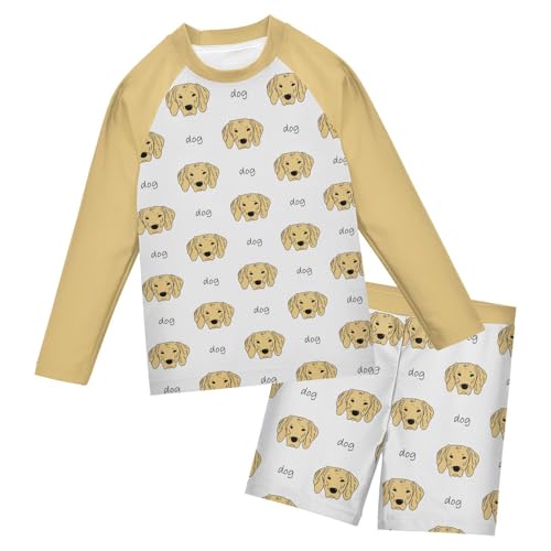 Boys Rash Guard Set Labrador Piece UP50+ Swim Set for Boys 3T-10T