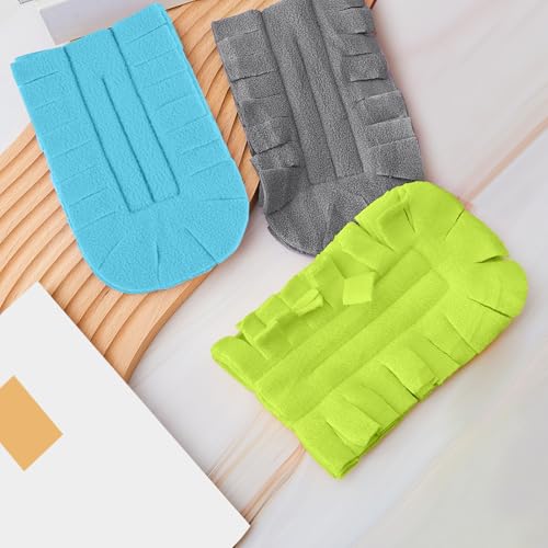 Image of Zubebe 3 Pcs Reusable Duster Refills Fleece,Blue, Green, Gray | Soft Polyester Fiber Flat Duster Refill Multi Surface Washable Cleaning Pad Tools for Home, Blinds, Car, Pet, Furniture, Fans