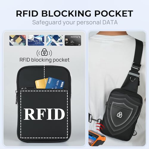 BROADREAM Mini Sling Bag for Men Women Small Crossbody Backpack Shoulder Bags with RFID & Waterproof for Hiking Trave Running3