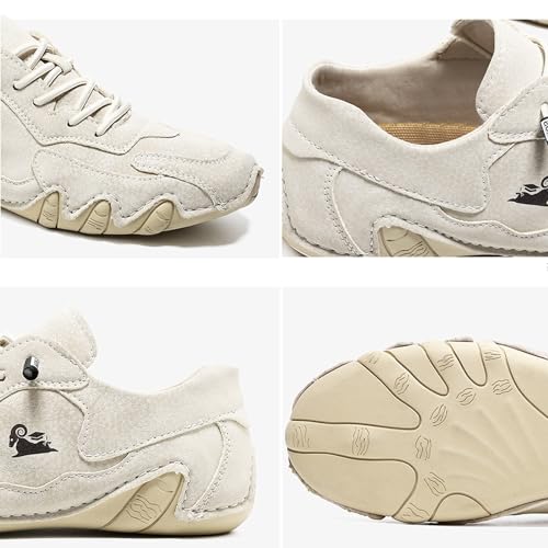 Women's Ultra-Light Soft Walking Shoes Italian Handmade Sneakers Breathable Non Slip Beck Shoes Comfort Casual Barefoot Shoes for Outdoor and Urban Life(Brown,US 8)3