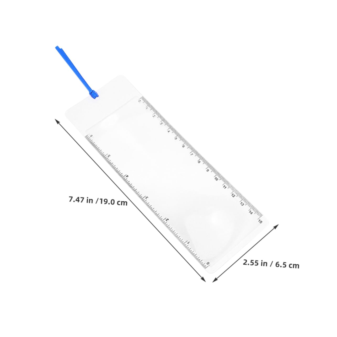 CORHAD 6Pcs Portable Bookmark Magnifier with Lens and Integrated Ruler for Reading Travel and Detailed Viewing Lightweight Page Magnifier for Books Magazines and Newspapers