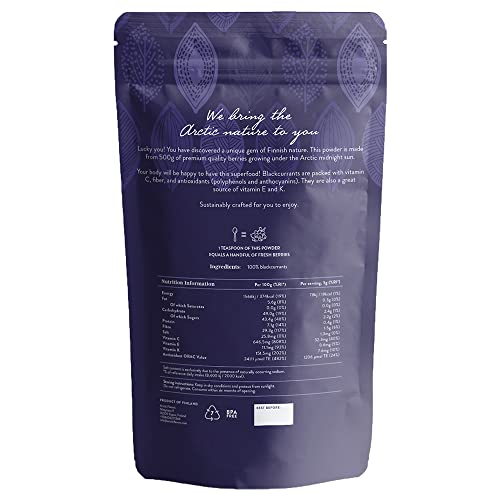 Arctic Flavors Blackcurrant Powder, From 100% Whole Blackcurrants, High In Antioxidants And Vitamin C, All-Natural, Superfood, 85G 3.0Oz #TOP1