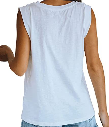 Women's Summer Sleeveless Tank Top Loose Fit Casual Crew Neck T Shirts Basic Tee Tops4