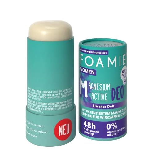 Foamie Desodorante fijo para mujer "Rain in the Woods", en barra de desodorante discreto aroma fresco, 48 h eficaz sin aluminio, vegano y sin plástico, 40 g