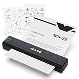 NEWYES サーマルプリンター インク不要 モバイルプリンター 超軽量 Bluetooth接続 2000mAh A4サイズ 210mm/216mm対応 203dpi ポータブル 15mm/秒高速印刷 自動給紙機能 静音設計 30時間待機 熱敏紙50枚同梱 PDF Word 画像対応 出張/在宅勤務/学校/旅行