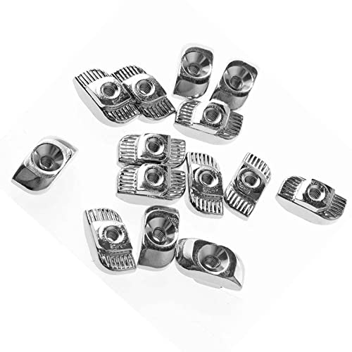 CNCYEAH Lot de 50 écrous en T M3 M4 M5 M6 - Écrous à tête en T - Profilé en aluminium - Norme européenne pour profils en aluminium (EU45-M6) Cover