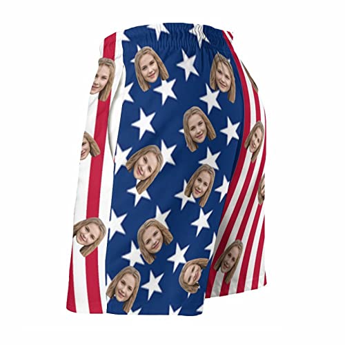 Custom Faces on USA Flag Men's Swim Shorts Photo Trunks Design Beach Shorts3
