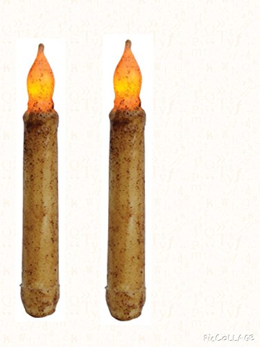 Burnt Ivory 6 Inch Taper Candle with Timer, 2 Pack