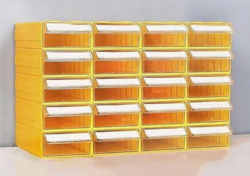 引き出し式収納ボックス 小物収納 ねじ金具収納ボックス パーツキャビネット アクセサリー収納 オフィス用品小物サンプルおもちゃ積み木分類収納整理ボックス収納ボックスロッカー20個セット 整理整頓 収納箱 雑貨収納 電子部品収納ツールボックス 多目的 (A)