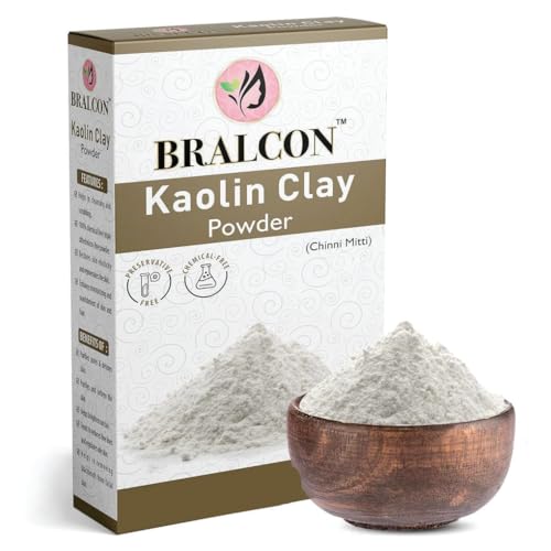 Image of BRALCON Kaolin Clay Powder - 100g | Chinni Mitti Powder for Face Pack, Skin Care | 100% Natural & Original for Healthy Hair & Skin | Removes Blackheads, Purifies Pores, Detoxes Skin