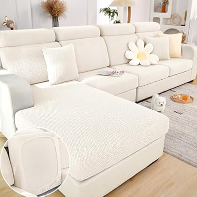 Disayu Magic Sofa Covers Couch Covers 2024 New Couch Cushion Covers Universal Sofa Covers Washable Stretch Slipcovers for Sectional Sofa (Texture White,Back Cover M)
