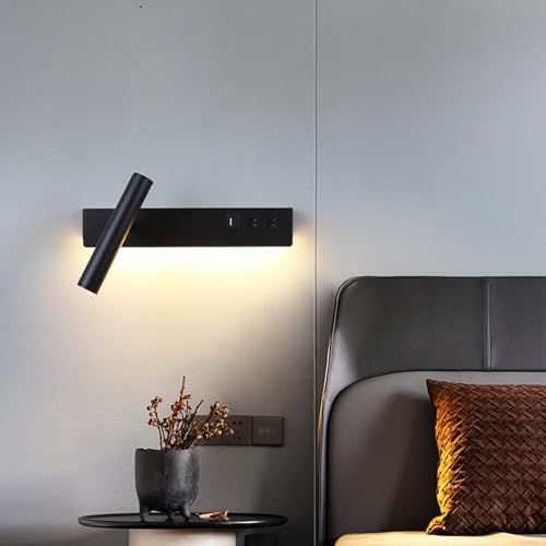 Lámparas de pared sin cables molestos gracias al aplique LED con USB para cabecera de cama 6