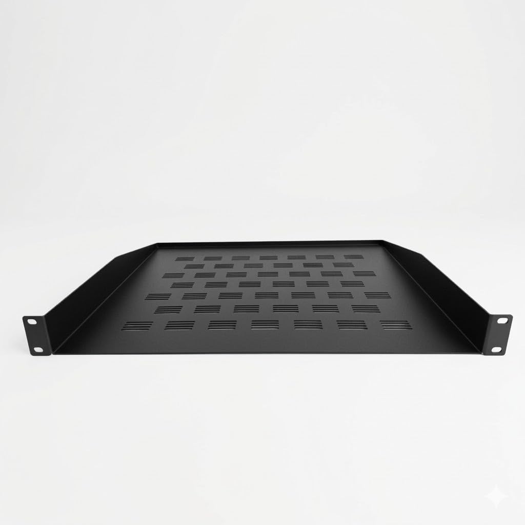 Infitronic - Tablette ventilée de 19" - Profondeur : 375 mm - Charge maximale : 20 kg - Noir (1 HE)