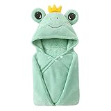 Moorfowl Shark Hooded Bath Towel Poncho for Kids Ultra Soft Baby Bath Towel Wrap Absorbent Toddler Bathrobe Towel Hooded Blanket Newborn Shower Gifts for Baby Boys Girls-28' x 55' (Green)
