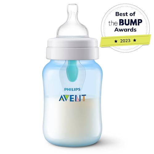 Image of Philips Avent Anti-Colic Bottle with AirFree Vent,9oz,with Flow 2 Nipples,1m+,Blue,SCY703 /24,(Pack of 24)