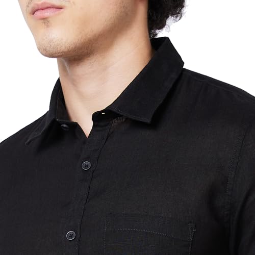 Image of Spykar Men's Regular Fit N /A Half Sleeve Solid Casual Shirts