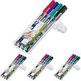 STAEDTLER 318-WP4 Lumocolor Permanent Universal Pens, Fine Point, 0.6mm, Assorted, 4 per Set (Pack of 4)
