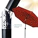 Sunnydaze 9 ft Outdoor Patio Umbrella with Solar Lights - Polyester LED Table Market Umbrella with Push-Button Tilt and Crank - Burnt Orange